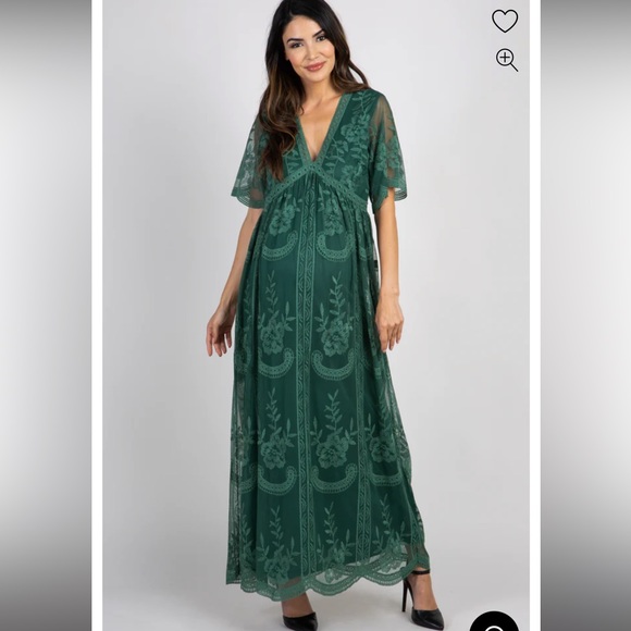 Pinkblush Dresses & Skirts - NWOT PINKBLUSH XL Maternity Green Maxi Dress Lined Lace